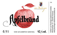 Apfelbrand vom Geflammten Kardinal 42 % 0,5 Liter in der Box