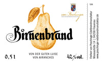Birnenbrand von der Guten Luise von Avranches 42 % 0,5 Liter in der Box