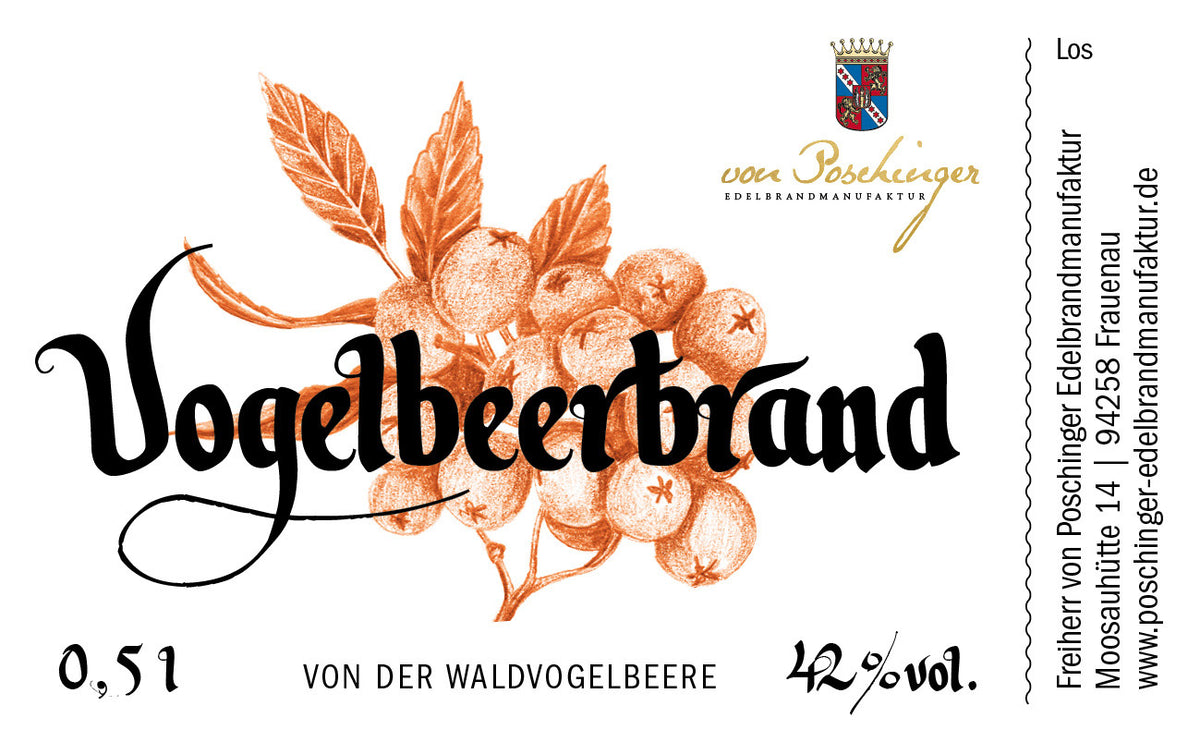 Vogelbeerbrand von der Waldvogelbeere 42 % 0,5 Liter in der Box