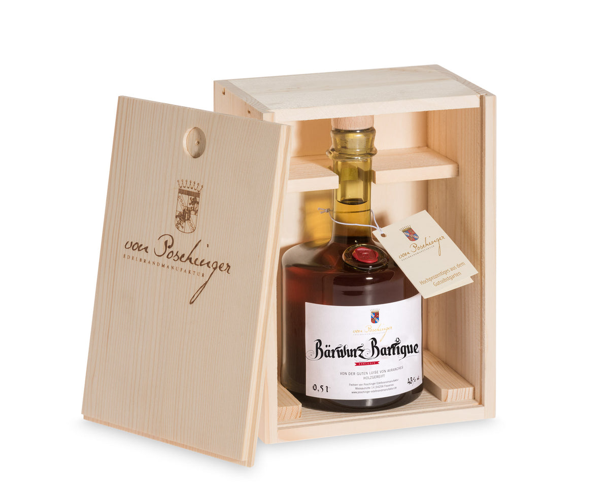 Bärwurz Barrique Markant-aromatisches Wurzeldestillat ausgebaut im Barriquefass 43 % 0,5 Liter in der Box