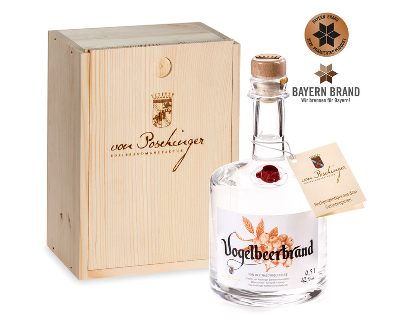 Vogelbeerbrand von der Waldvogelbeere 42 % 0,5 Liter in der Box