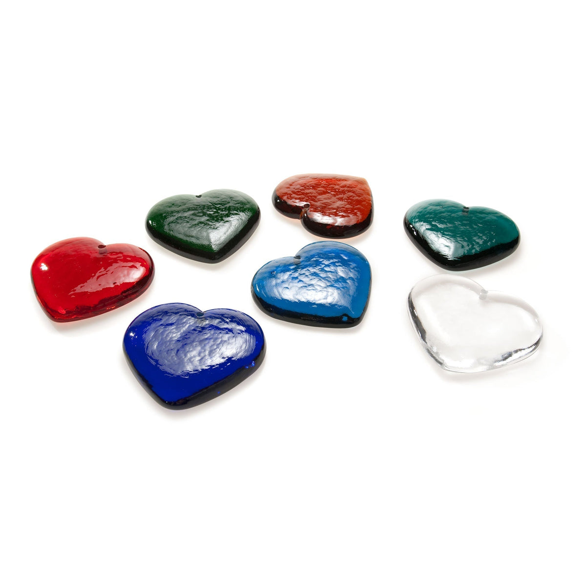 Glasherzen in verschiedenen Farben