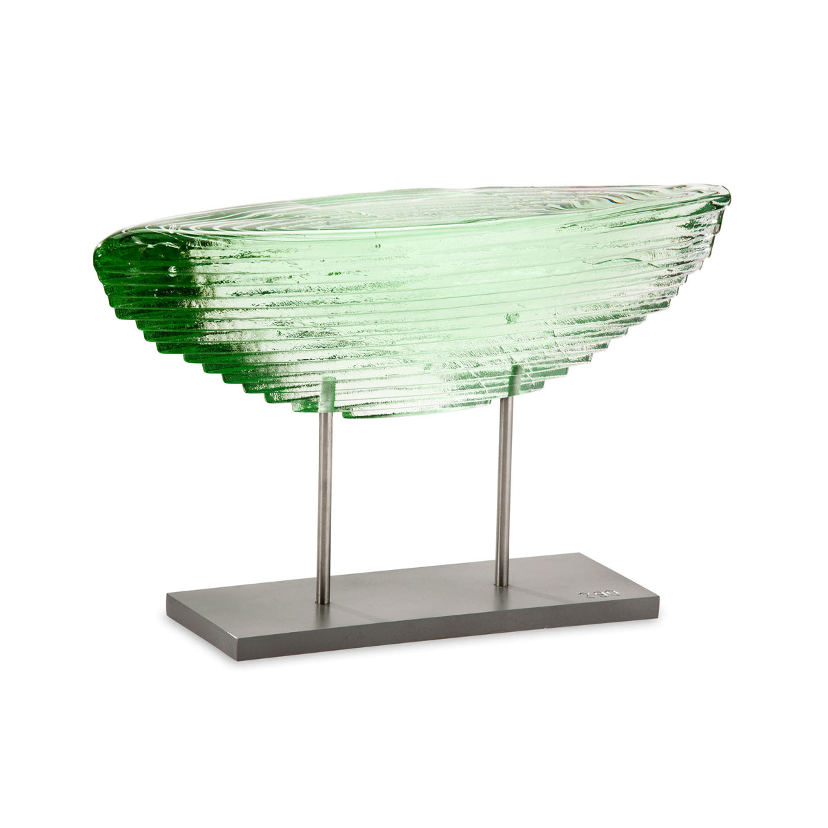 Glasobjekt "Arche". Von Hand aus feinstem Kristallglas gegossen.